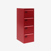Bisley 4-Drawer Contract Steel Filing Cabinet - Cardinal Red