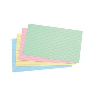 5 Star Record Card Ruled 8"x5" 203x127mm Assorted (Pack 100)